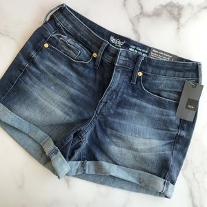 Short denim- High-rise midi